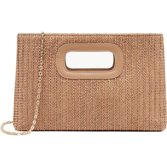 Straw Purse Clutch Bag Top Handle Woven Beach Crossbody Tote for Summer main image 4